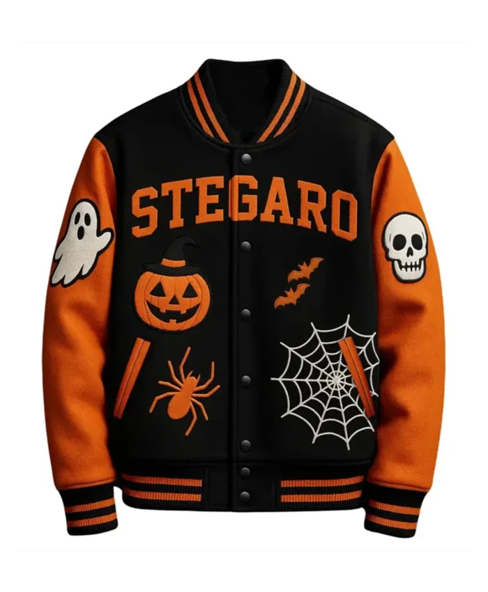Halloween x Stegaro Pumpkin Varsity Jacket
