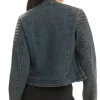 Hannah Waddingham TV Series Ride or Die 2026 Black Denim Biker Jacket Back
