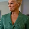 Hannah Waddingham TV Series Ted Lasso 2026 Green Chain Print Wrap Tie Waist Jacket