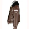 Hetalia Axis Powers America Alfred F Jones Brown Leather Bomber Jacket