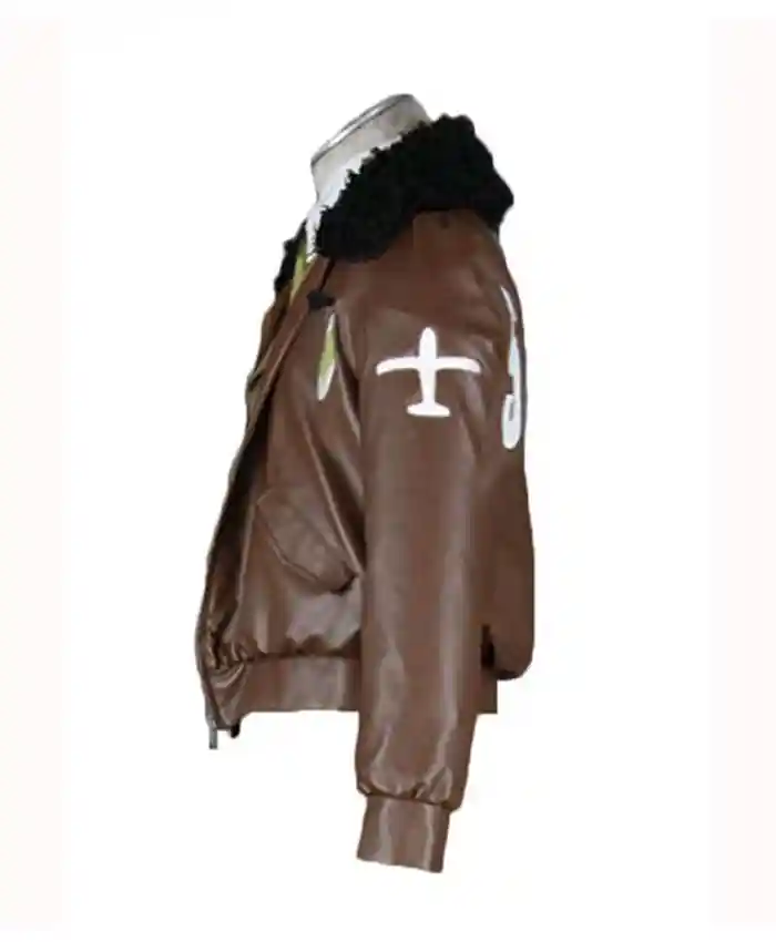 Hetalia Axis Powers America Alfred F Jones Brown Leather Bomber Jacket