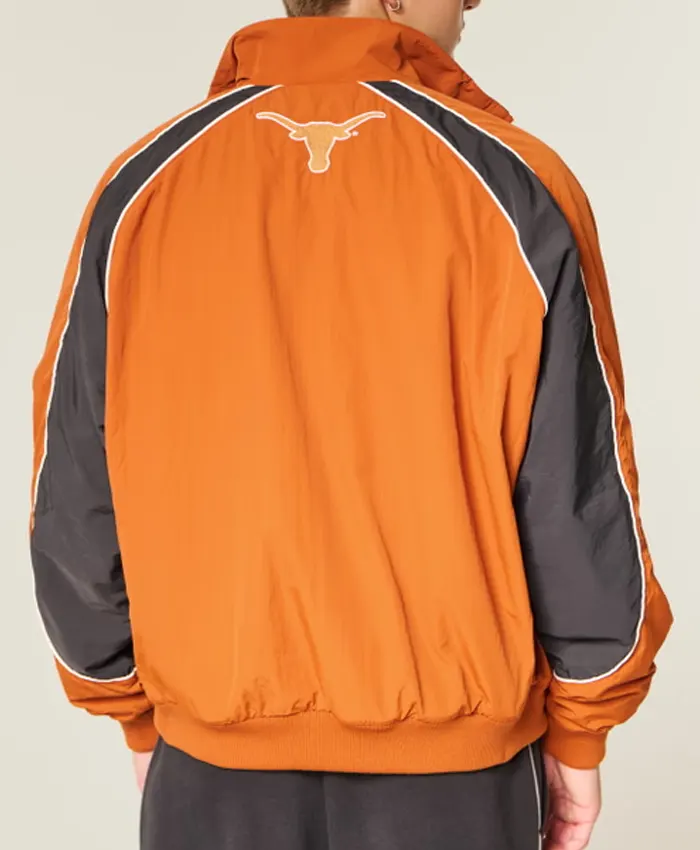 Hollister Men Longhorns Zip Up Windbreaker Jacket Back