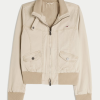 Hollister Twill ZIP Up Beige Jacket