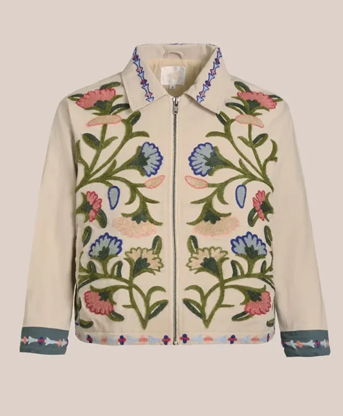 Jaylan Evans TV Series My Life with the Walter Boys 2026 Skylar Summerhill Floral Embroidered Jacket Front