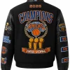 Jeff Hamilton New York Knicks 2026 NBA Champions Wool Leather Black Jacket Back