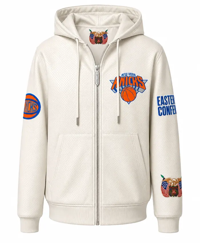 Jeff Hamilton New York Knicks Leather Zip-Up Jacket