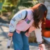 Jenni Farley TV Series Jersey Shore Family Vacation S09 Pink Varsity Jacket