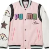 Jenni Farley TV Series Jersey Shore Family Vacation S09 Pink Varsity Jacket Front