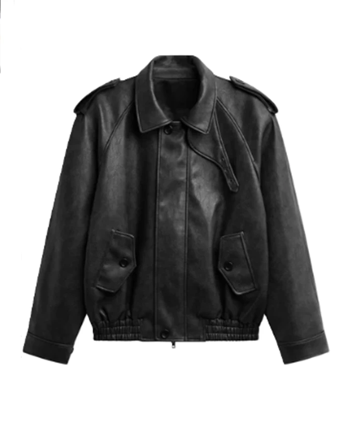 Jessica Alba TV Series Honest Renovations 2026 Black Leather Jacket