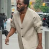 John David Washington ABC Studios 2026 Beige Collarless Jacket