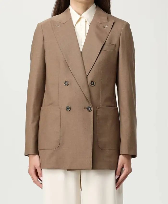 Judith Burton TV Series Ride or Die 2026 Hannah Waddingham Beige Blazer