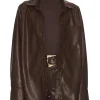 Kacie Adkison TV Series The McBee Dynasty S03 Brown Leather Shirt Jacket