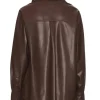 Kacie Adkison TV Series The McBee Dynasty S03 Brown Leather Shirt Jacket Back View