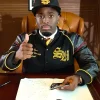 Kai Cenat Custom Streamer University Black Leather Sleeves Varsity Jacket