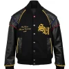 Kai Cenat Custom Streamer University Black Leather Sleeves Varsity Jacket Front
