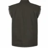 Mortal Kombat Kano dark green sleeveless vest with buttoned closure