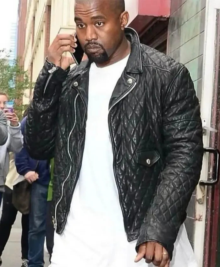 Kanye West Chrome Hearts Full Quilted Leather Jacket