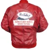 Kanye West Red Leather Jacket with Zipper Closure