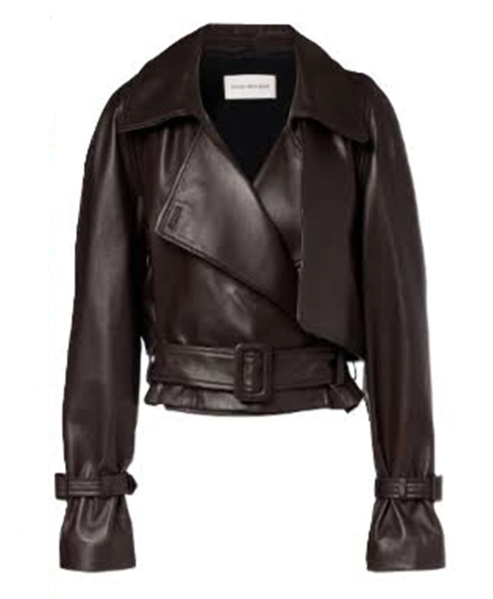 Katie Arundel TV Series In The City 2026 Dark Brown Leather Jacket