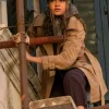 Kiara Carrera TV Series Outer Bank 2026 Camel Tan Cotton Coat