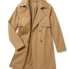 Kiara Carrera TV Series Outer Bank 2026 Camel Tan Cotton Coat Front