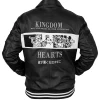 BoxLunch Kingdom Hearts leather jacket featuring classic collar and snap button closure