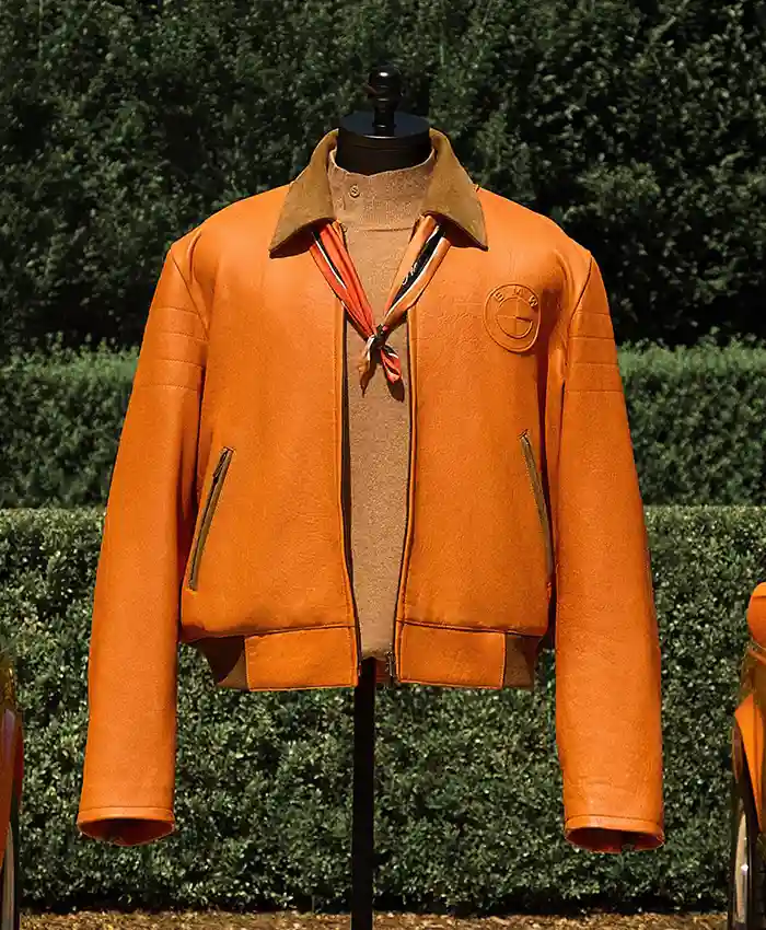 Kith-for-BMW-2026-Orange-Leather-Hawthorne-Flight-Workwear-Jacket-front-view