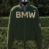 Kith-for-BMW-2026-Vitality-Green-Zip-Coaches-Suede-Leather-Jacket-front-view