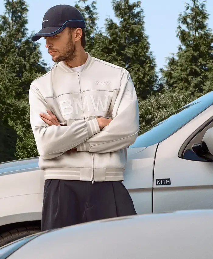 Kith-for-BMW-Chapter-IV-2026-Souvenir-Titanium-Silver-Satin-Bomber-Jacket-with-rib