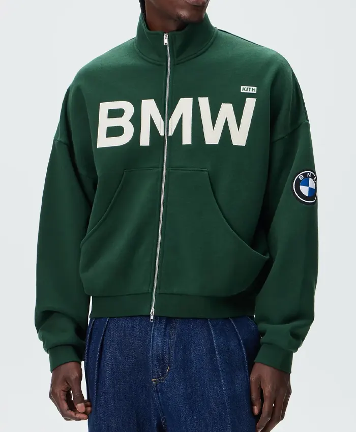 Kith for BMW Green Suede Coaches Zip Jacket