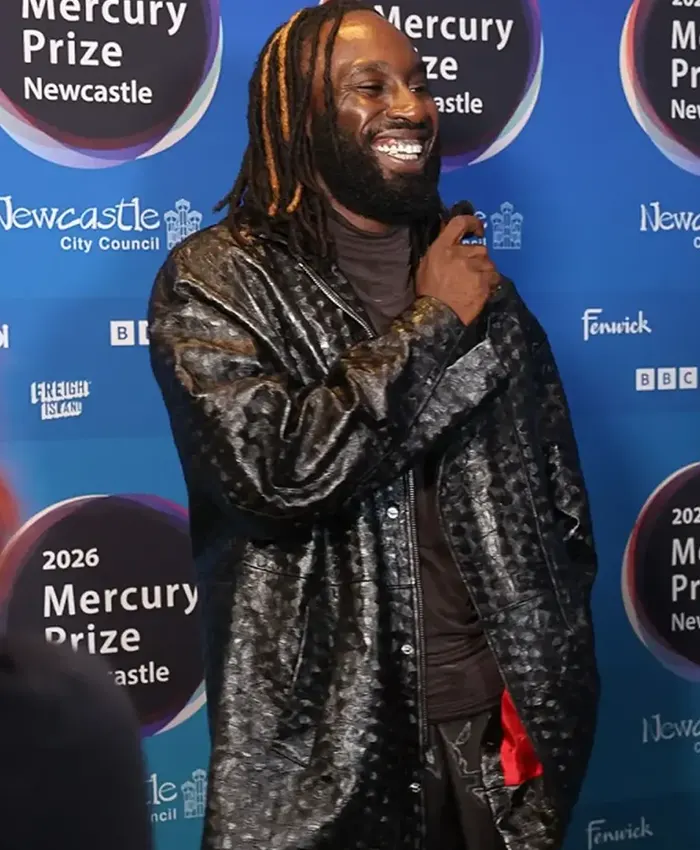 Kojey Radical Mercury Music Prize 2026 Oversized Black Textured Jacket