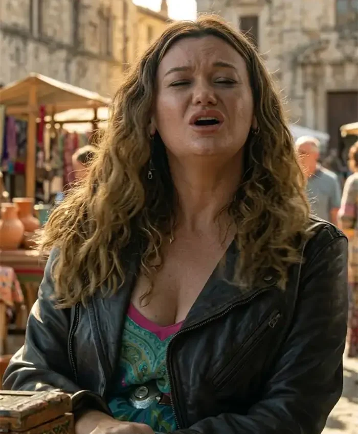 Leah McKendrick Movie Voicemails for Isabelle 2026 Breeda Black Leather Jacket