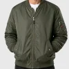 Levi’s x Shai Gilgeous-Alexander Olive Green Satin MA-1 Bomber Jacket Front