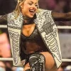 Liv Morgan Royal Rumble 2025 Daddy Dom White Leather Skeleton Vest