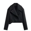 Lizzie Mathis TV Series Honest Renovations 2026 Black Wool Cropped Jacket