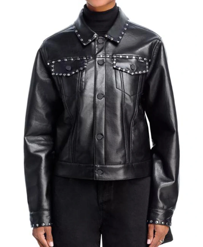 Lizzie Mathis TV Series Honest Renovations 2026 Studded Black Leather Jacket