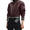 Lizzy Mathis TV Series Honest Renovations 2026 Burgundy Cropped Leather Jacket