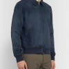 Loro Piana Blue Suede Bomber Jacket For Men