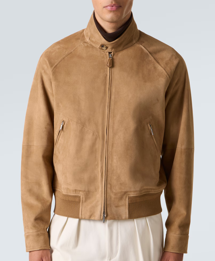 Loro Piana Novak Suede Bomber Jacket For Men