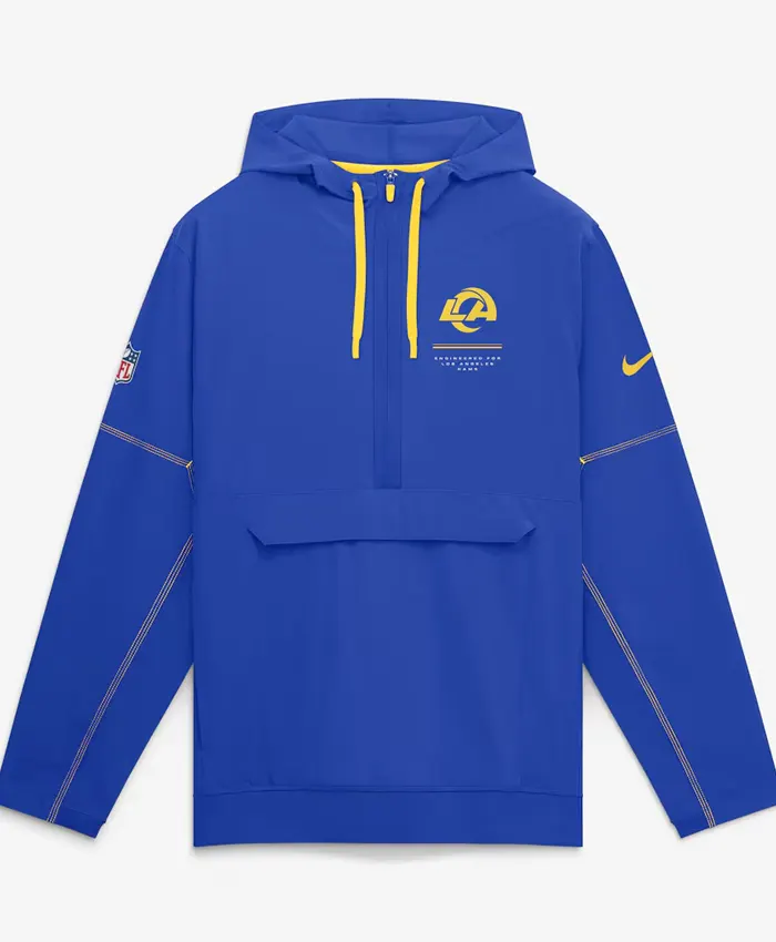 Los Angeles Rams Nike Sideline Anorak Half-Zip Hooded Royal Blue Jacket