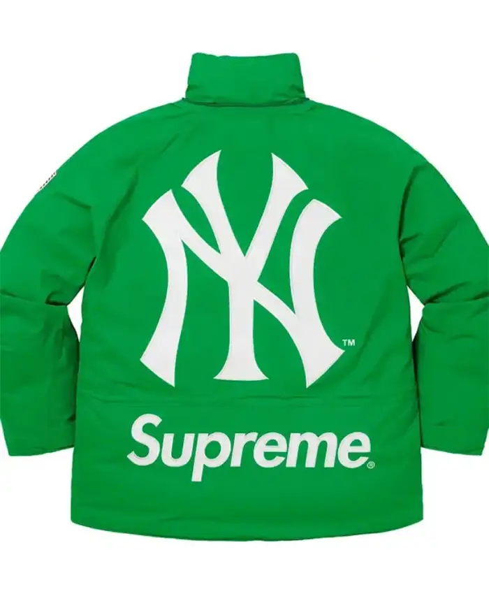 MLB Supreme New York Yankees Gore Tex 700-Fill Down Jacket Green Back