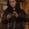 Mabel Mora TV Series Only Murders In The Building Selena Gomez Brown Leather Jacket