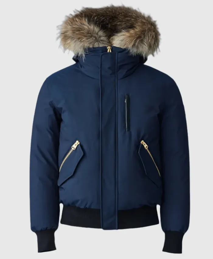 Mackage Dixon Down Bomber Jacket With Natural Hooded Fur