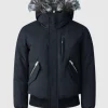 Mackage Dixon Down Bomber Jacket With Silver Fur Collar