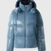 Mackage Kent Glo High Gloss Hooded Down Bomber Jacket
