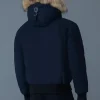 Mackage Men's Dixon Down Bomber Natural Hooded Fur Jacket Back