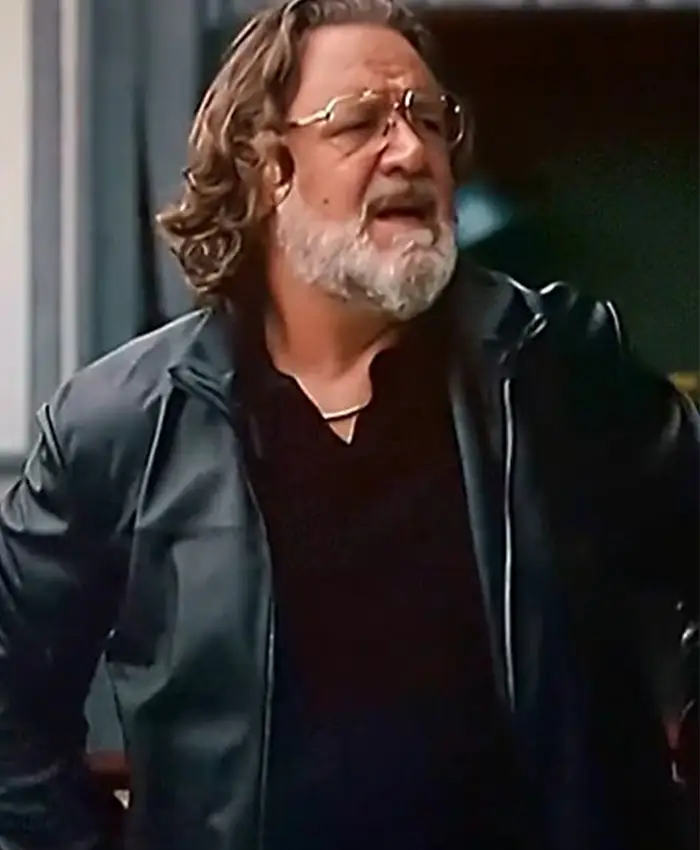 Manco Kapak Movie The Get Out 2026 Russell Crowe Black Leather Jacket