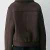 Masha Petrova TV Series The McBee Dynasty Real American Cowboys 2026 Suede Leather Shearling Jacket Back