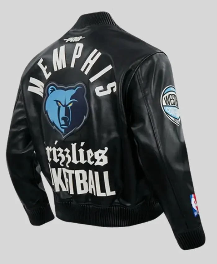 Memphis Grizzlies Black Leather Jacket