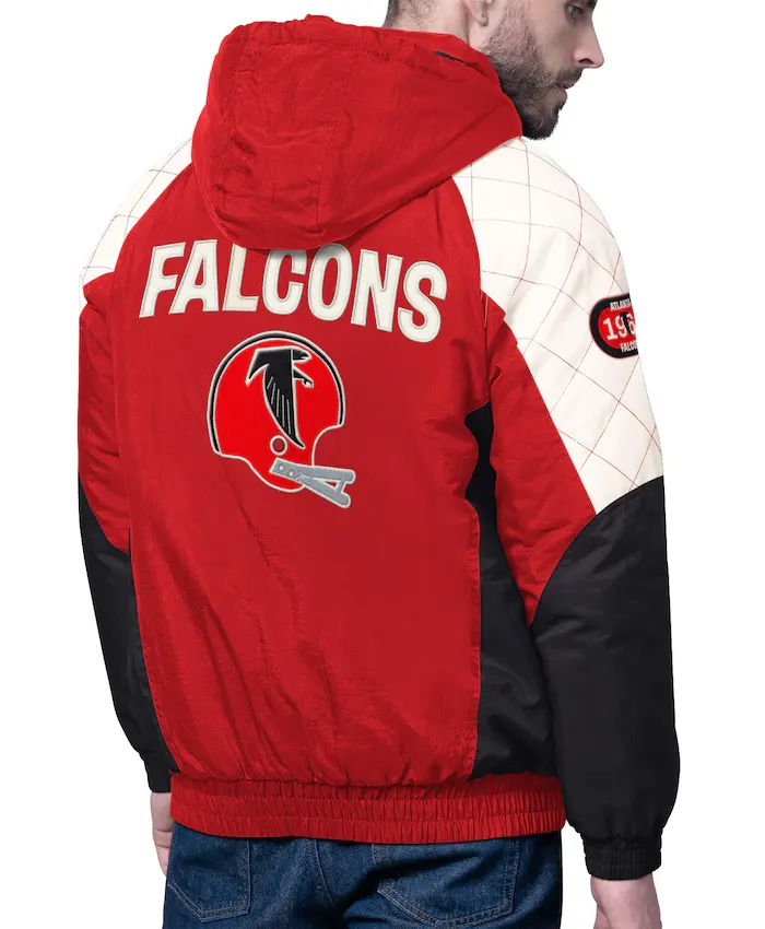 Men Atlanta Falcons Starter Hooded Red Jacket